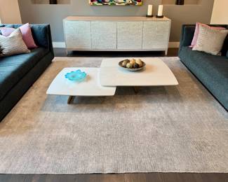 Wool Area Rug (Grey & White)
