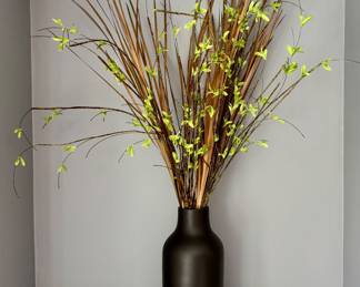 (2) West Elm Vases with Faux Arrangements