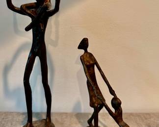 Figural Metal Sculptures, Signed