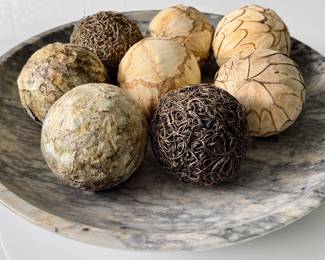 Marble Bowl with Decorative Spheres