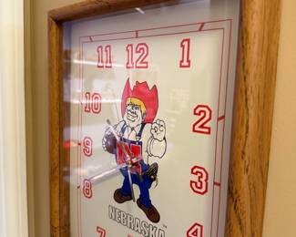 Nebraska Cornhuskers "Big Red" Mascot Wall Clock