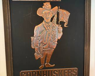 Nebraska Cornhuskers "Herbie" Embossed Metal Wall Art