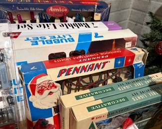 Vintage NOMA Bubble Lites and Pennant Christmas Lights Assortment