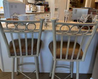 Set of Two Hillsdale Furniture Canal Street Metal Bar Stools