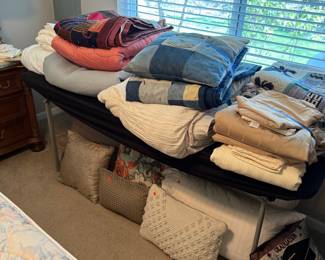 Assorted Quilts, Bedding, and Decorative Pillows