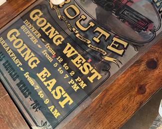 Rock Island Route "Going West/East" Train Dining Car Advertising Mirror