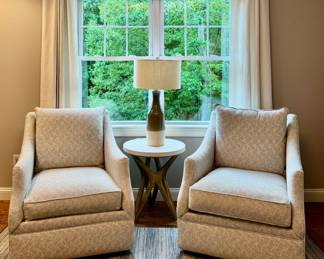 (2) Robin Bruce Swivel Armchairs
