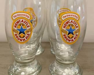 (4) Newcastle Brown Ale Glasses
