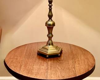 Marble Side Table with Plank Top