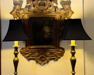 (2) Brass Buffet Lamps