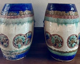 (2) Vintage Garden Stools