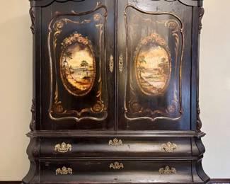 Vintage Dutch Painted Armoire 
