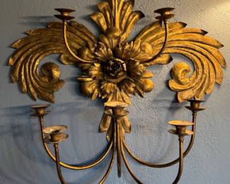 Tole Wall Candelabra