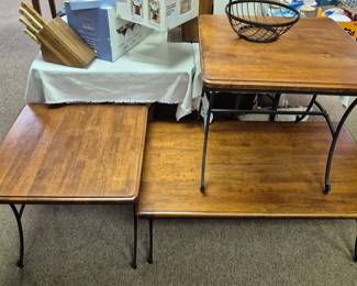 Variety of tables. 3 pcs. set hardwood tables