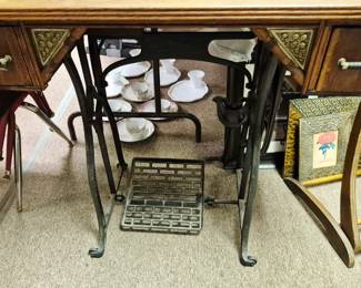 Cast iron base w/ unique drawer pulls