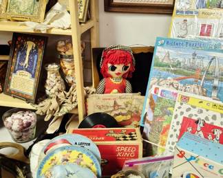 Modern and vintage children's toys, games and dolls