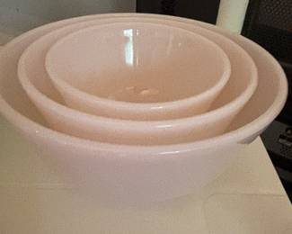 Mosser Pink Glass Nesting Bowls