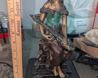 Bronze Female Figurine with Mandolin