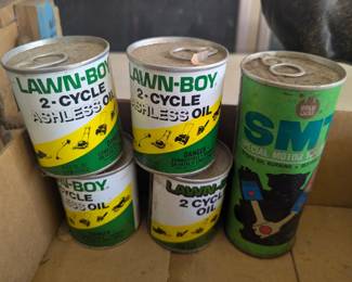 Vintage Lawn-Boy and SMI Oil Cans