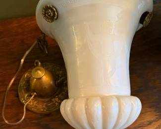 Acid etched pendant light.