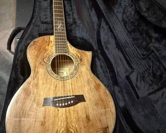 Exotic wood (spalted maple) Ibanez acoustic guitar.