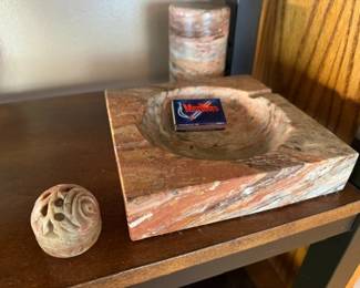 MCM marble ashtray.