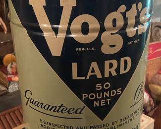 Large Old Vogt's Lard Can 