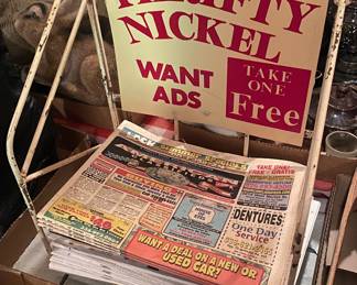 Metal Thrifty Nickel Want Ads Display