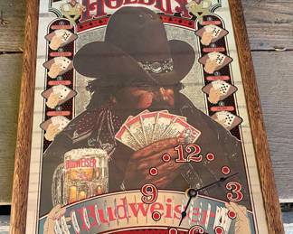 Budweiser Poker Themed Advertising Clock