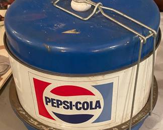 Vintage Tin Litho Pepsi Cola Cake Carrier