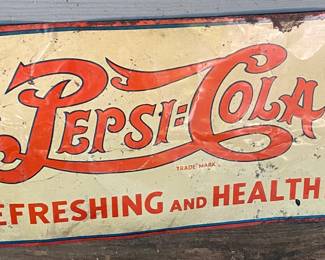 Old Pepsi Cola Drink 5 Cents Tin Tacker 