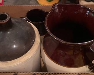 Stoneware Jug and Pitchers