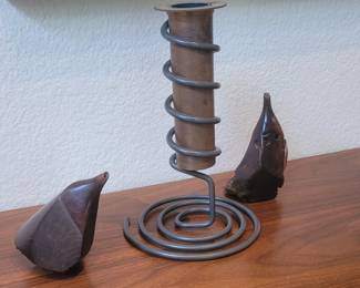 Arts Crafts Candle Wood Sculpture Bird