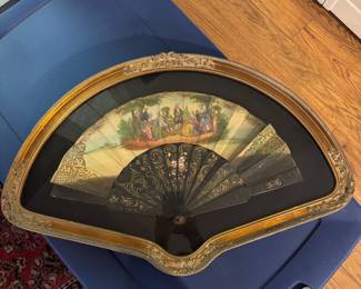 Louis XVI Hand Painted Fan Framed