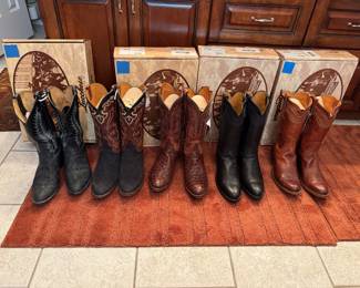 Ostrich, Hippopotamus, Custom high end leather Lucchese size 13B-14 a couple pair new