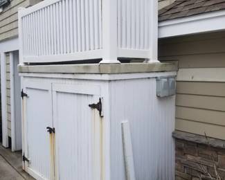 Storage unit doors; limited amount of vinyl railing
