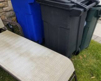 Rolling recycle bins - two available - large one not shown