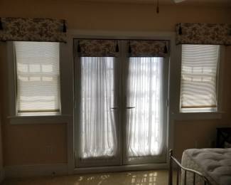 Window valances & blinds; French door set