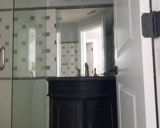 Sink; mirror; lights