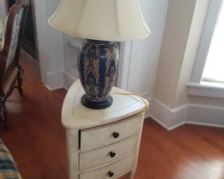 3-drawer accent table; table lamp - two available