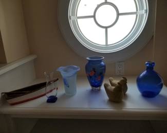 Blue glassware