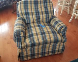 Plaid arm chair made in USA by Jessica Charles - two available