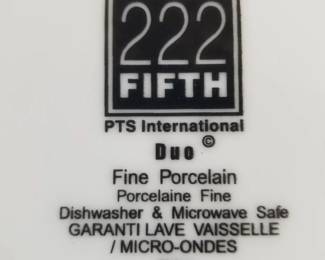 Porcelain dinnerware set serves 10 plus bonus pieces. Pristine!