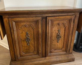 1970s Drop Leaf Buffet Server. Shelf inside. 