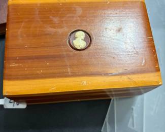 Beautiful cedar box with cameo face