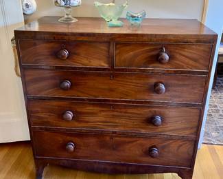 English flame mahogany chest