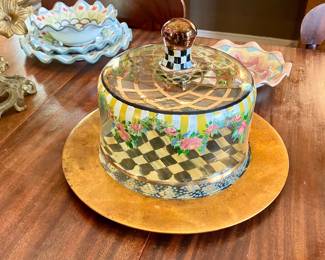 McKenzie Childs lidded cake plate