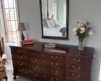 Henredon Dresser (70" x 34" x 20") and Wall Mirror (52" x 26")