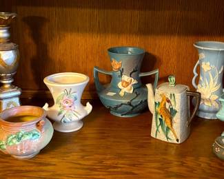 Roseville Pottery pieces - "Fuschsia" and "Magnolia" 