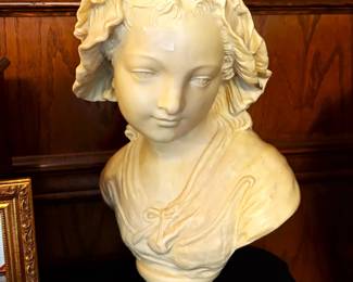 Signed Grinham Niam Paris "Peasant Girl" bust